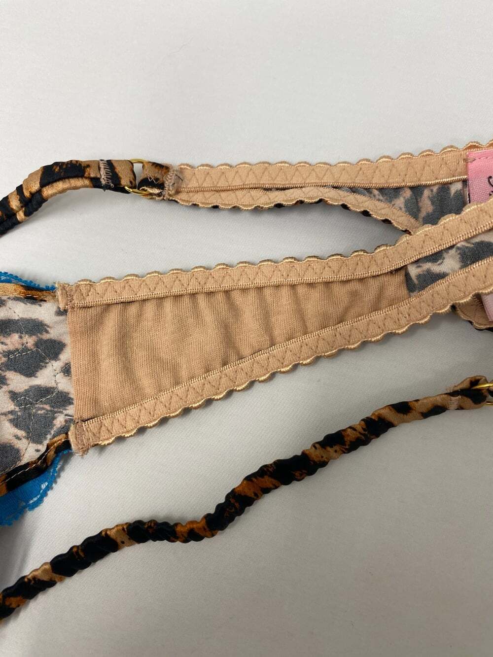 Agent Provocateur Molly Leopard Turquoise Silk Thong AP3 Medium New - Picture 14 of 14